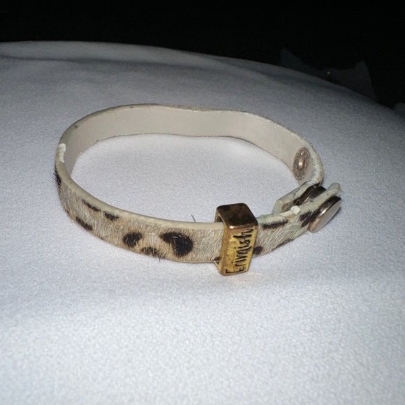 Erimish Jewelry - Erimish white black tan signed real cow fur hair leather bracelet